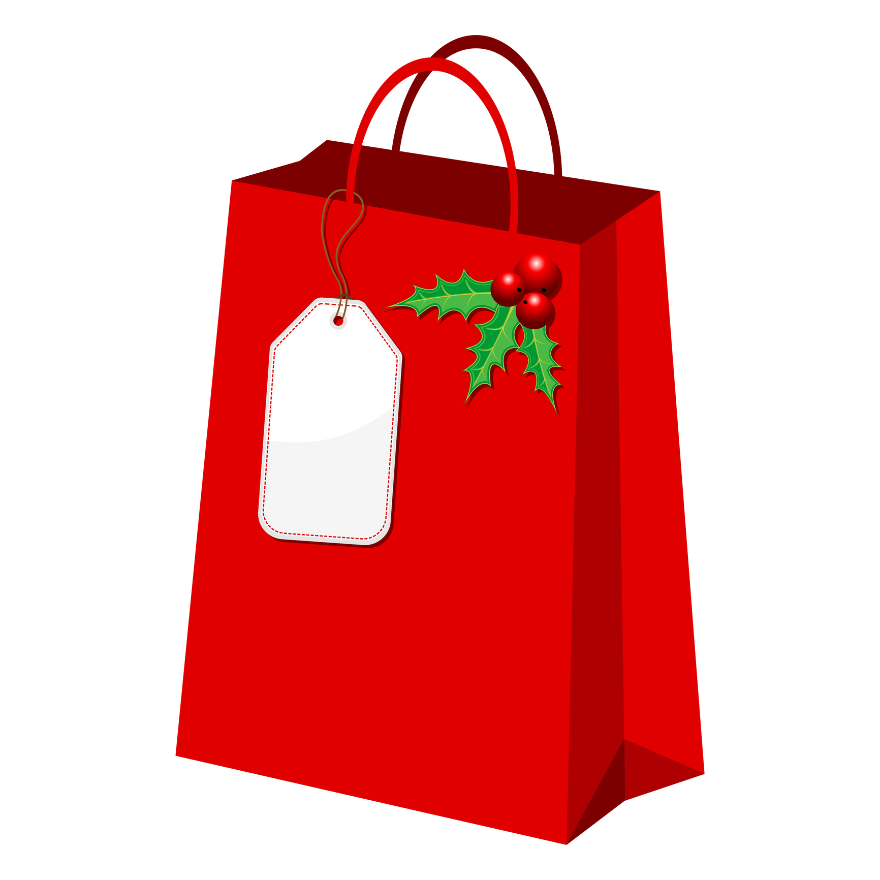 Christmas shopping bag clipart