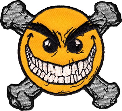 Amazon.com: Evil Ernie (Scary Happy Face and Bones) Embroidered ...