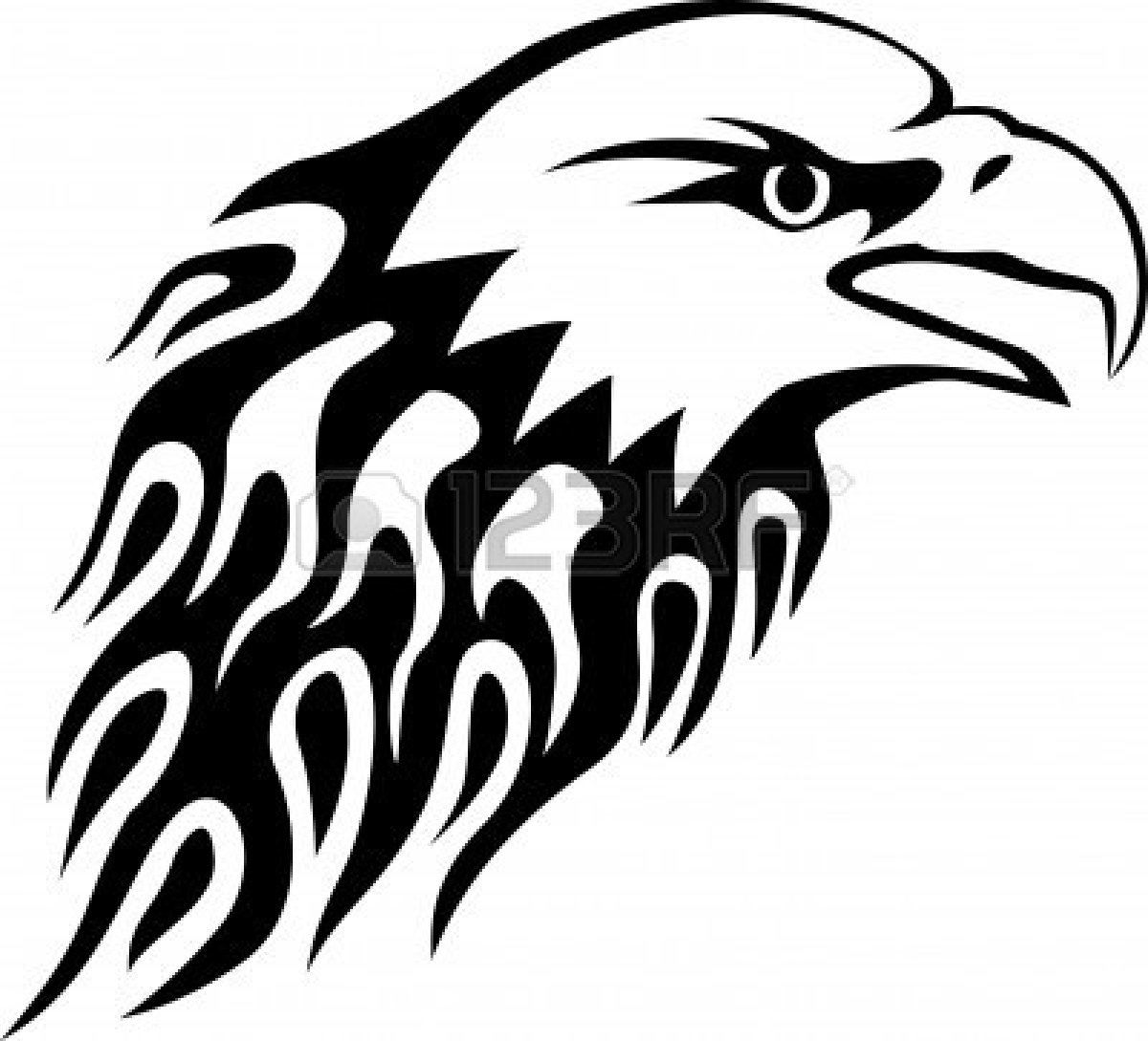 Black and white eagle head clipart