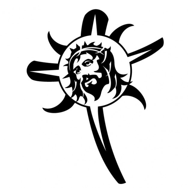 Jesus Christ image in a cross Vector | Free Download