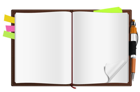 Blank Open Notebook with Curled Page PSD Download | Corrupted ...