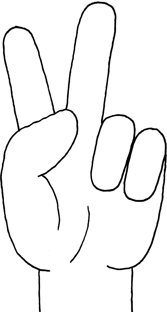 Peace sign hand clipart