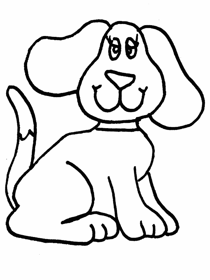 Simple dog coloring page