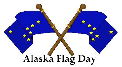 Alaska Flag Day Clip Art - Crossed Alaska Flags