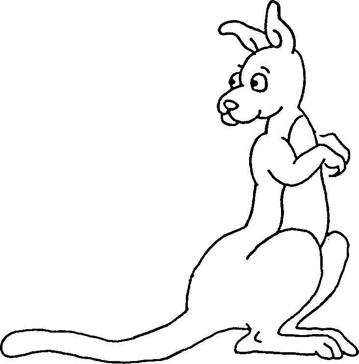 kangaroo clipart black and white - photo #6