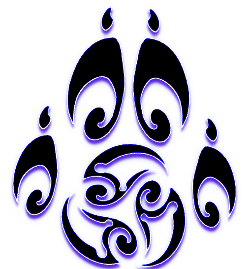 3G Pawprint Tattoo - purple