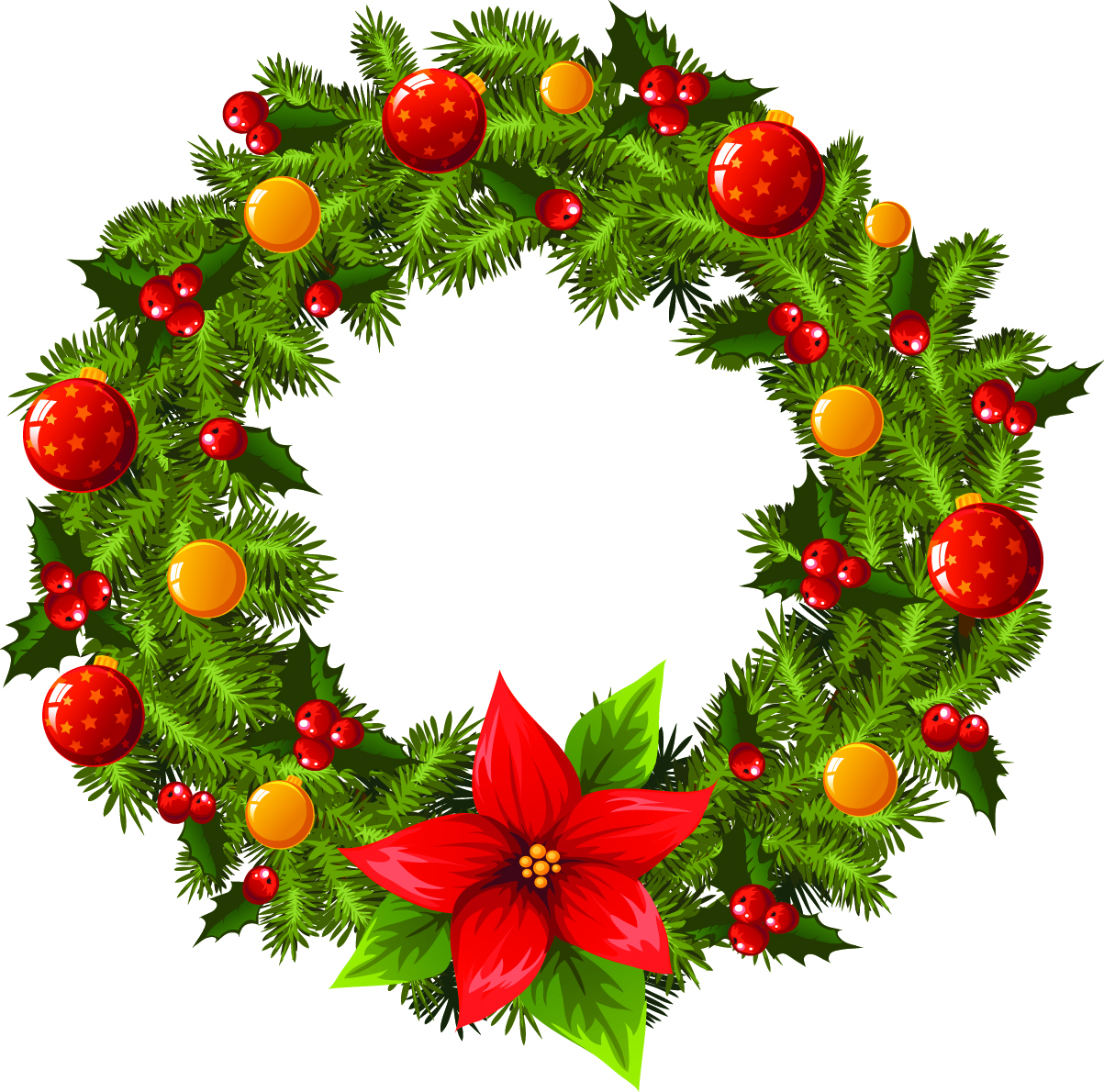 Christmas wreath 2 vector Free Vector / 4Vector