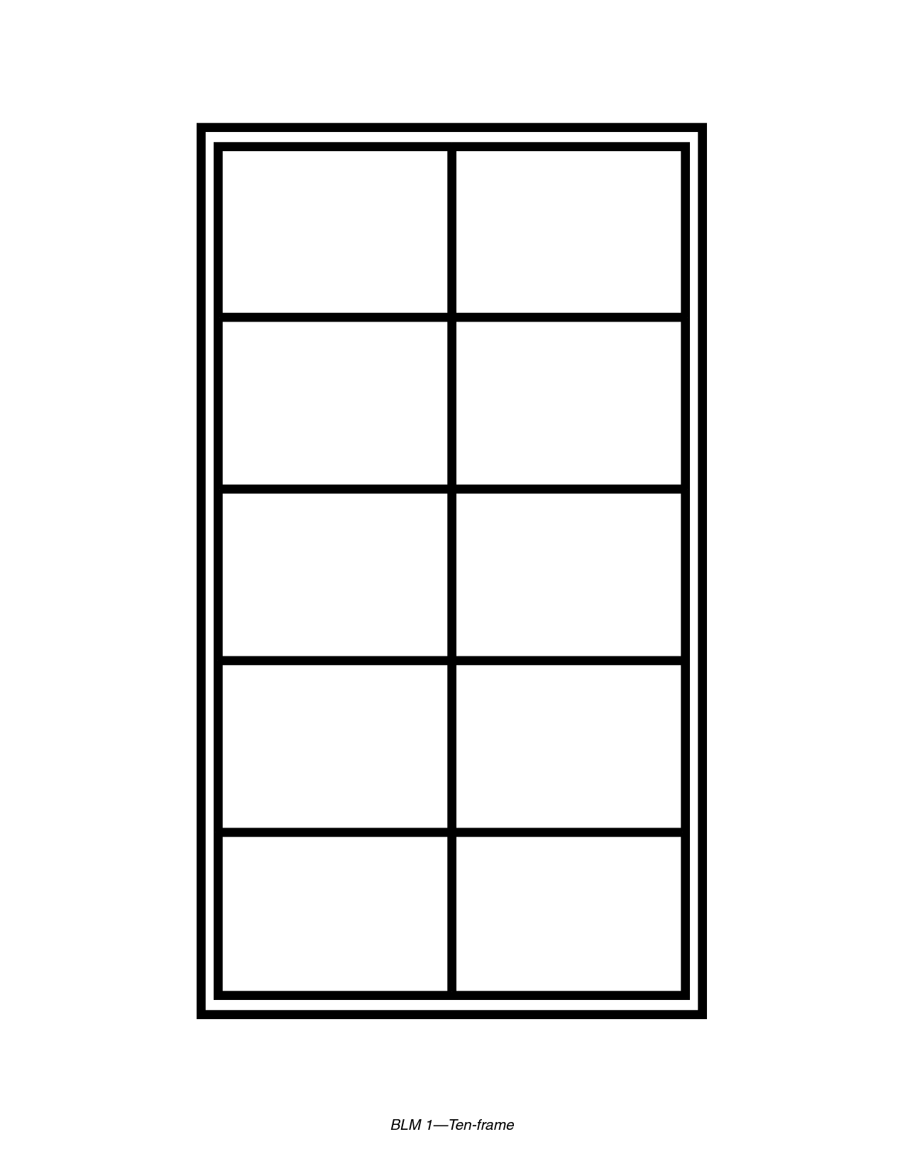 Ten frame template clipart black and white