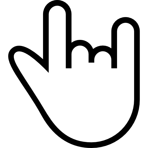 Rock n roll gesture outlined hand symbol - Free gestures icons