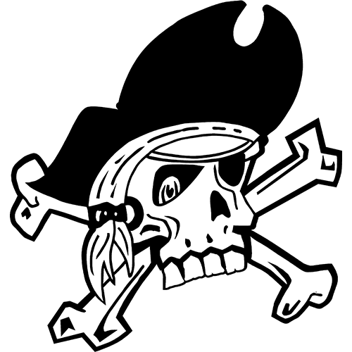 Pirate Skull Decal Sticker - PIRATE-SKULL-B