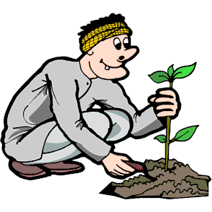 Clipart somwone planting a tree