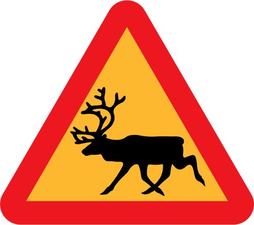 Wild animal traffic sign vector clip art | Public domain vectors