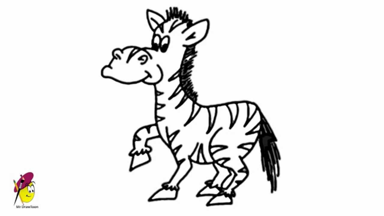 Zebra - zoo animals - Easy Drawing - how to draw a Zebra - YouTube -  ClipArt Best - ClipArt Best