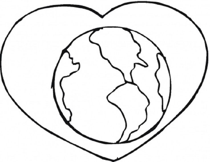 Earth Heart Coloring - ClipArt Best