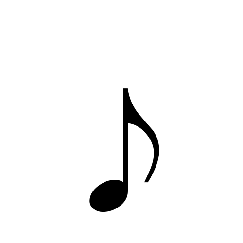 ð??ð?¥ð?® | musical symbol eighth note | Musica, Regular @ Graphemica