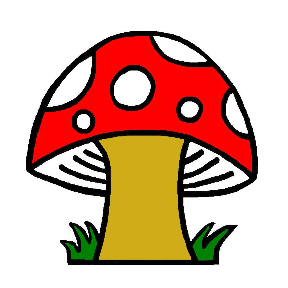 Mushroom clipart to color