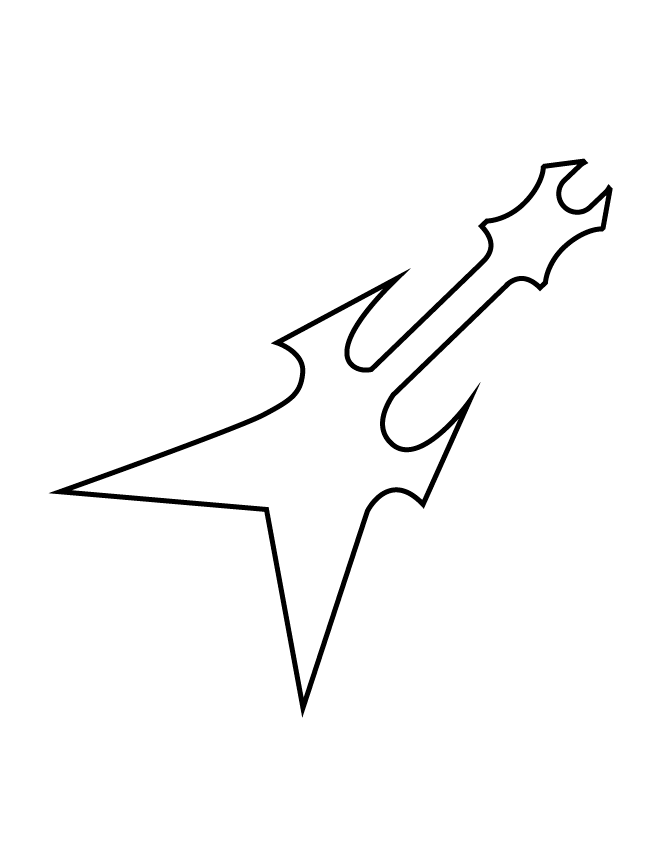 Rock Guitar Stencil | H & M Coloring Pages