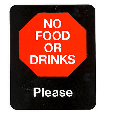 No Food No Drinks - Retail Store Policy Business Sign - 7 In X 5.5 ...