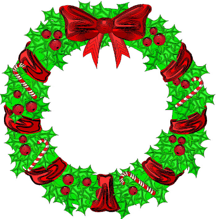 Christmas music clipart wreath