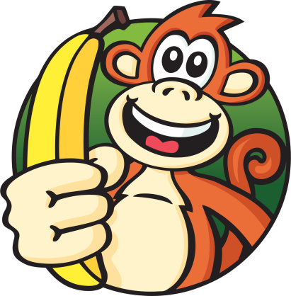 Monkey Banana Clip Art, Vector Images & Illustrations