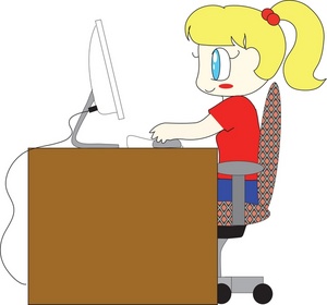 Clipart of using computer