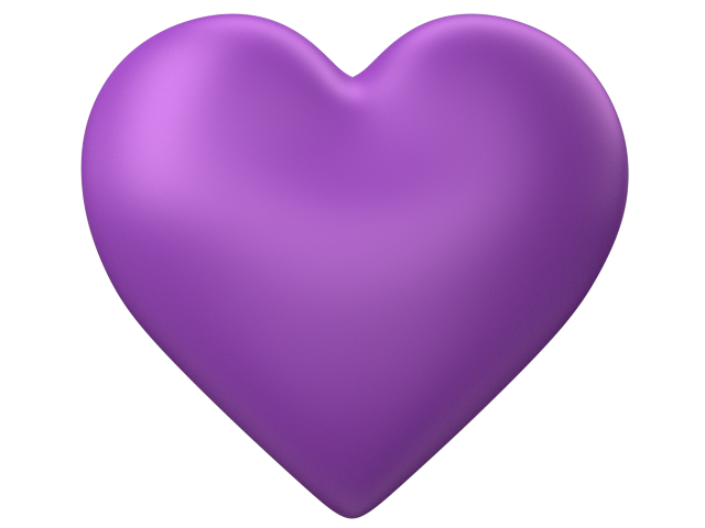 Purple heart and red heart outline clipart