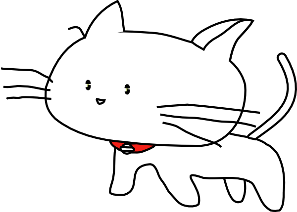 White Cartoon Cat clip art Free Vector