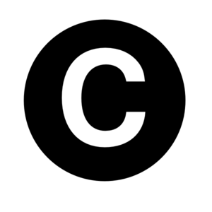 White Letter C Centered Inside Black Circle clip art - vector clip ...