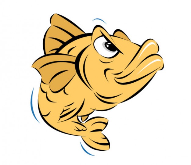 Aggressive fish cartoons vector material | Download free Vector