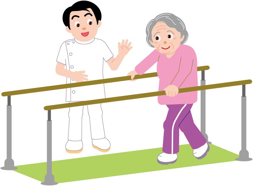Cartoon old woman jogging on the treadmill exercise Vector ...