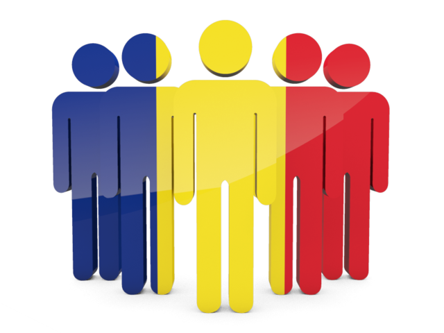 People icon. Illustration of flag of Romania