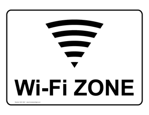 Dining / Hospitality / Retail: Wi-Fi Zone sign #NHE-18421 - Safety ...