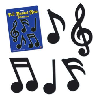 Foil Musical Notes Silhouette Cutouts: Musical