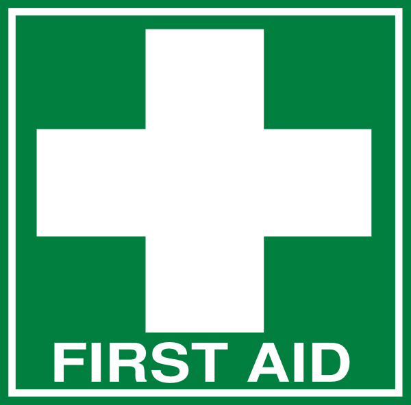 White First Aid Cross With Text (dark Green) clip art - vector ...