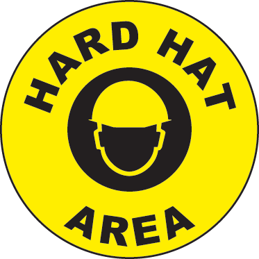Hard Hat Area Floor Sign by SafetySign.com - P4305