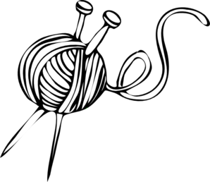 White Yarn Ball With Knitting Needles clip art - vector clip art ...