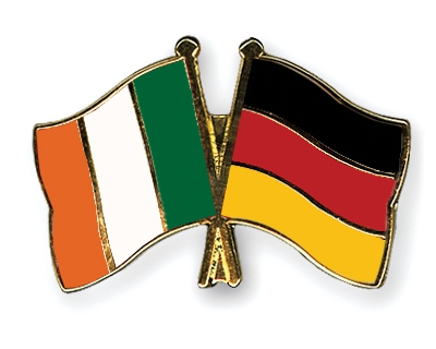 Crossed Flag Pins Ireland-Germany Flags