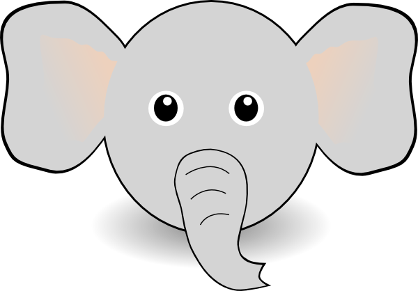 1,026 views Funny Elephant Face Cartoon clip art - vector clip art online ...