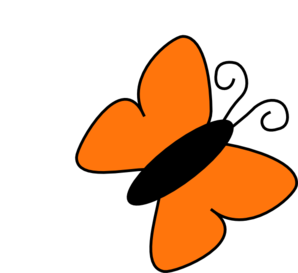 Light Orange Butterfly Clip Art - vector clip art ...