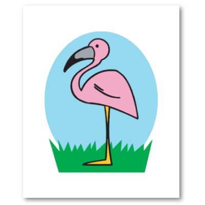 A Cartoon Flamingo