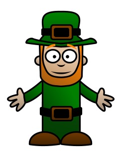 Drawing a cartoon leprechaun