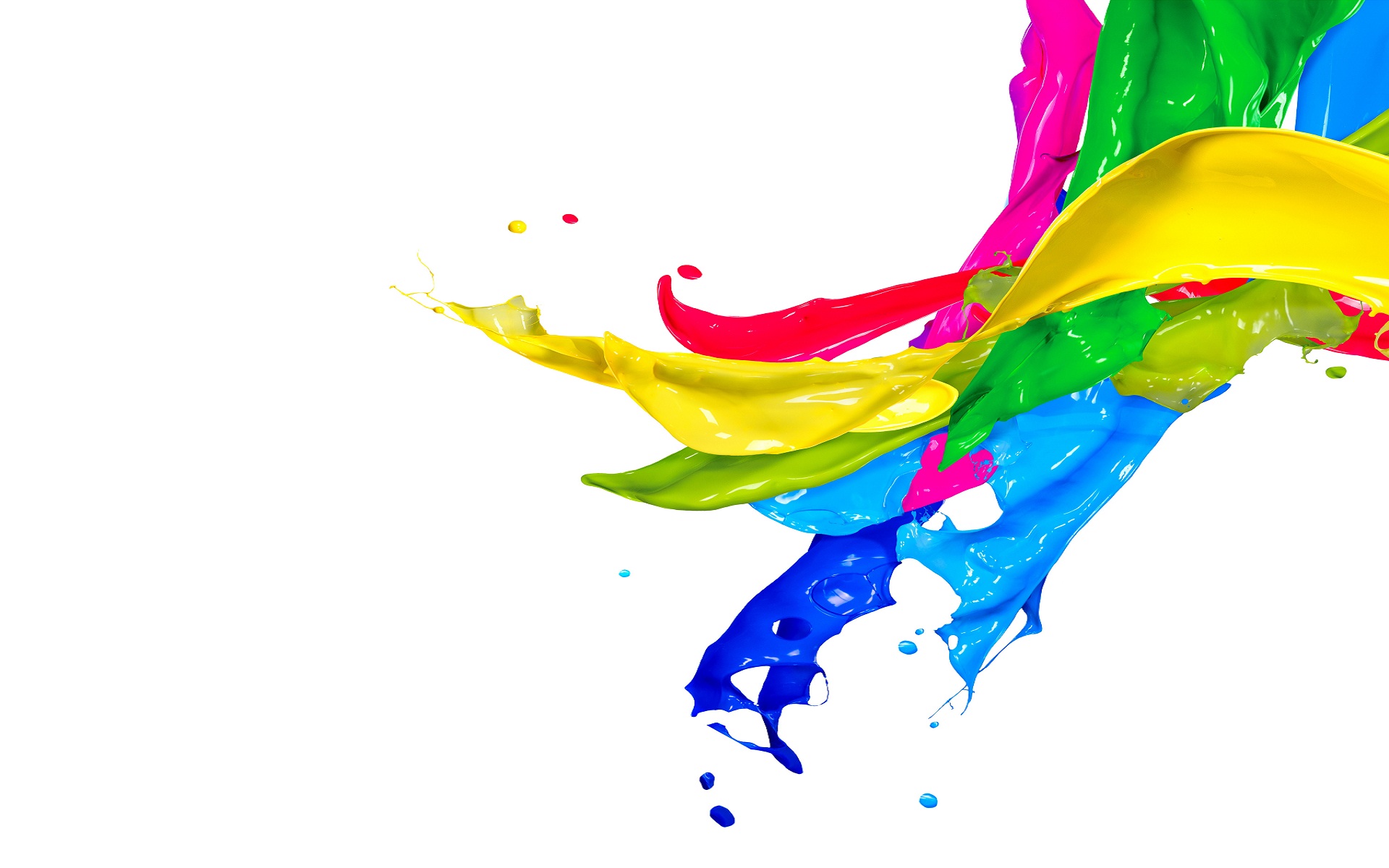Wallpapers For > Colorful Paint Splash White Background