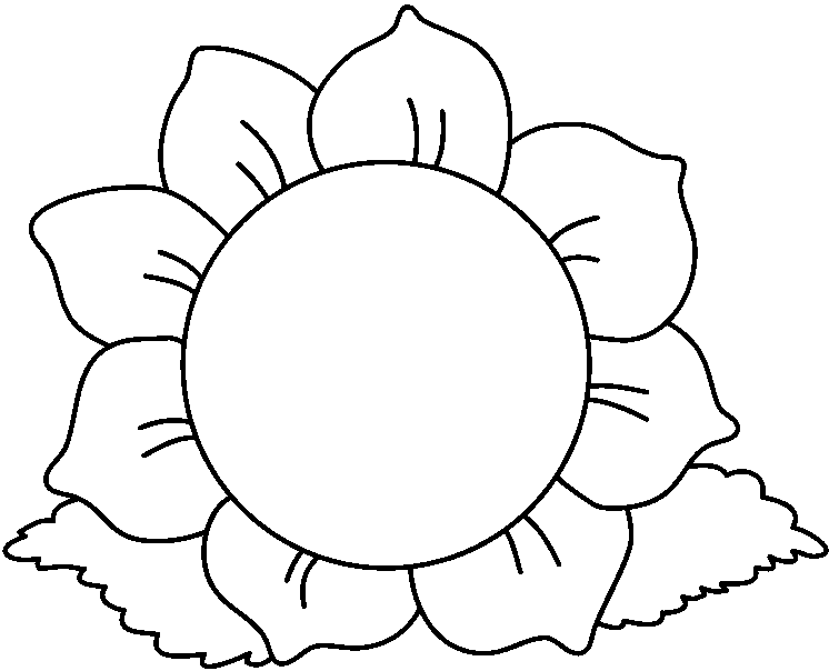 free spring flower black and white clipart - photo #27