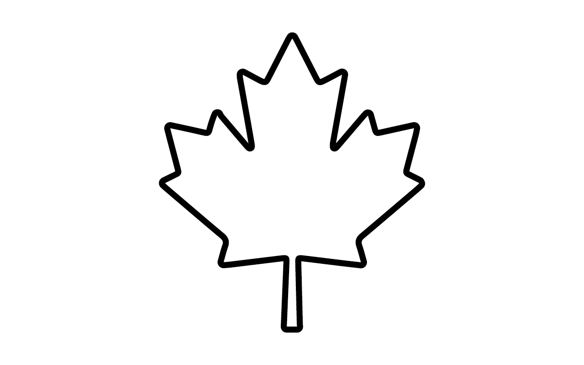 Canadian Maple Leaf Coloring Page Mewarnai ClipArt