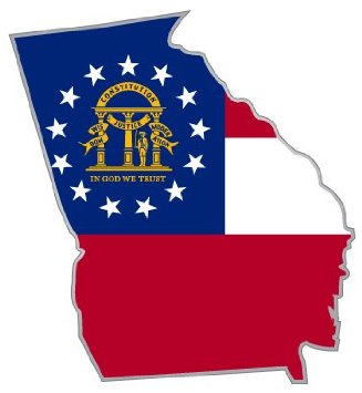 Amazon.com: Georgia state map flag sticker decal 4" x 4": Automotive