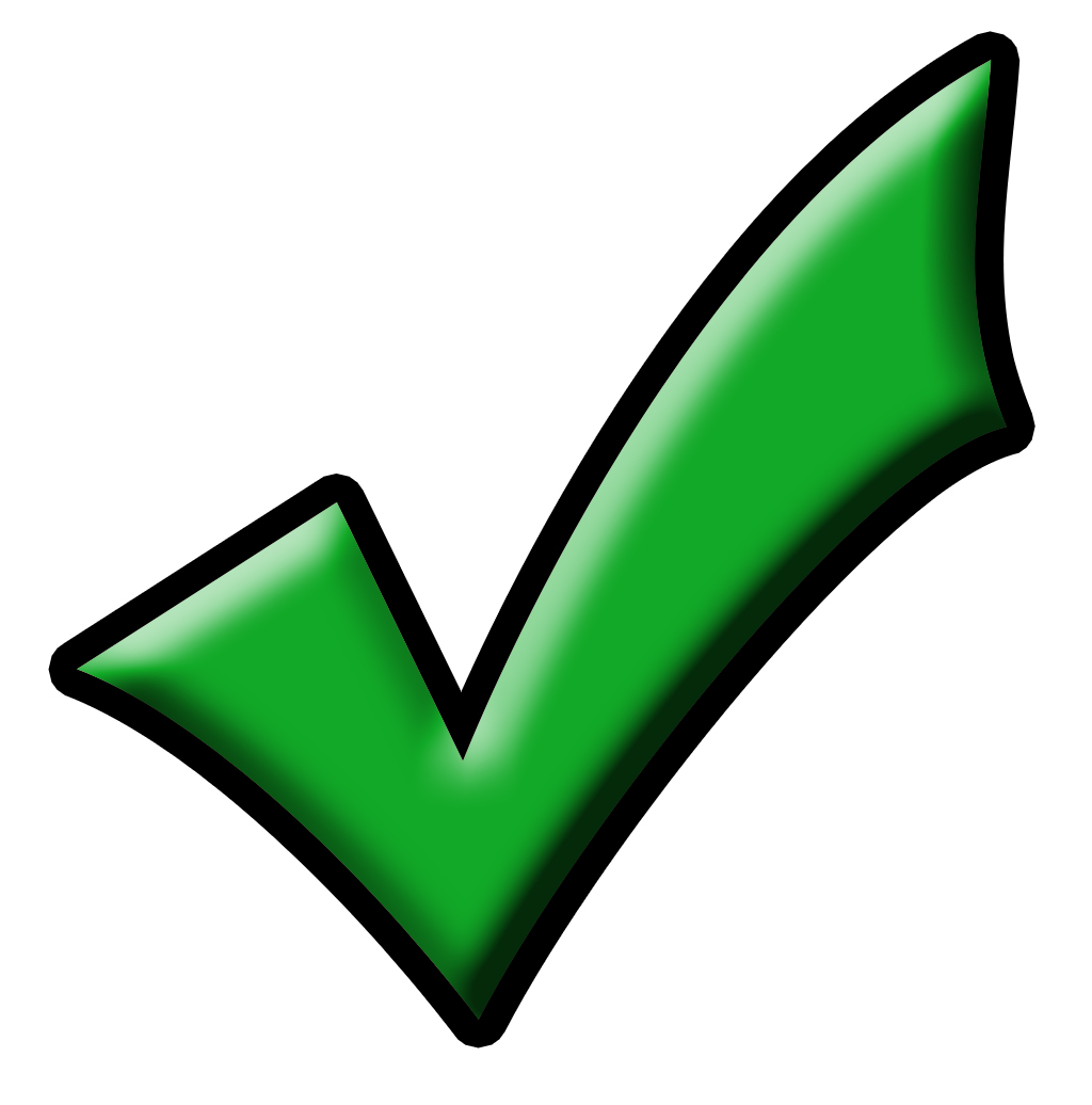 Green check mark clipart