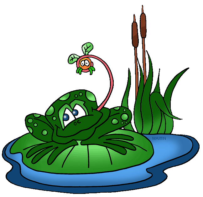 Clipart frog on lily pad