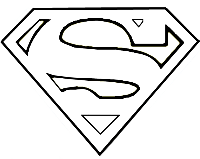 Super man logo clipart black and white
