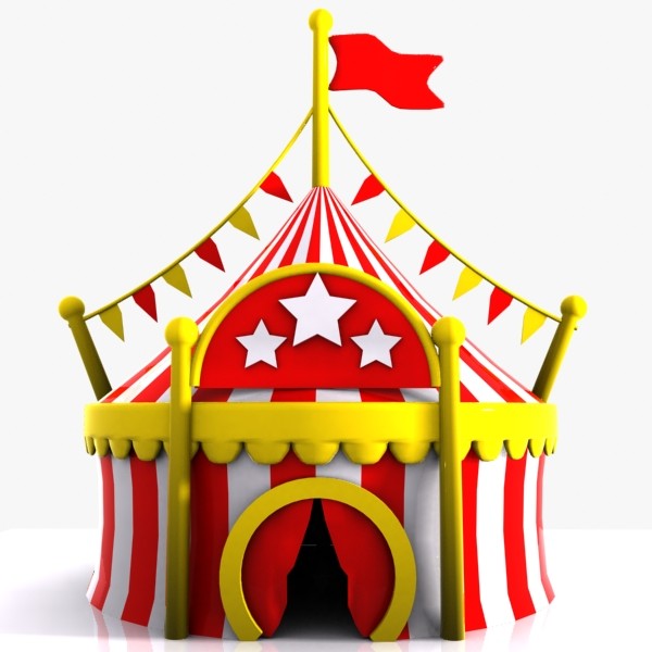 cartoon circus tent 3d model