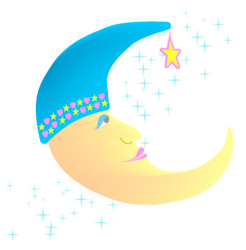Sleepy Man in the Moon Clip Art, Nursery Baby Graphic